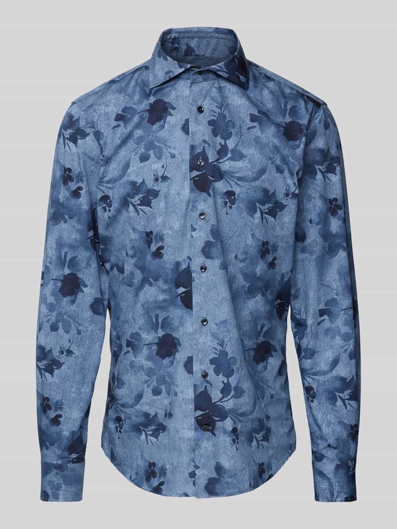Profuomo Regular fit zakelijk overhemd met haaikraag