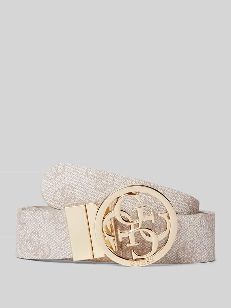 Guess Leren riem met all-over logomotief model 'NOELLE'