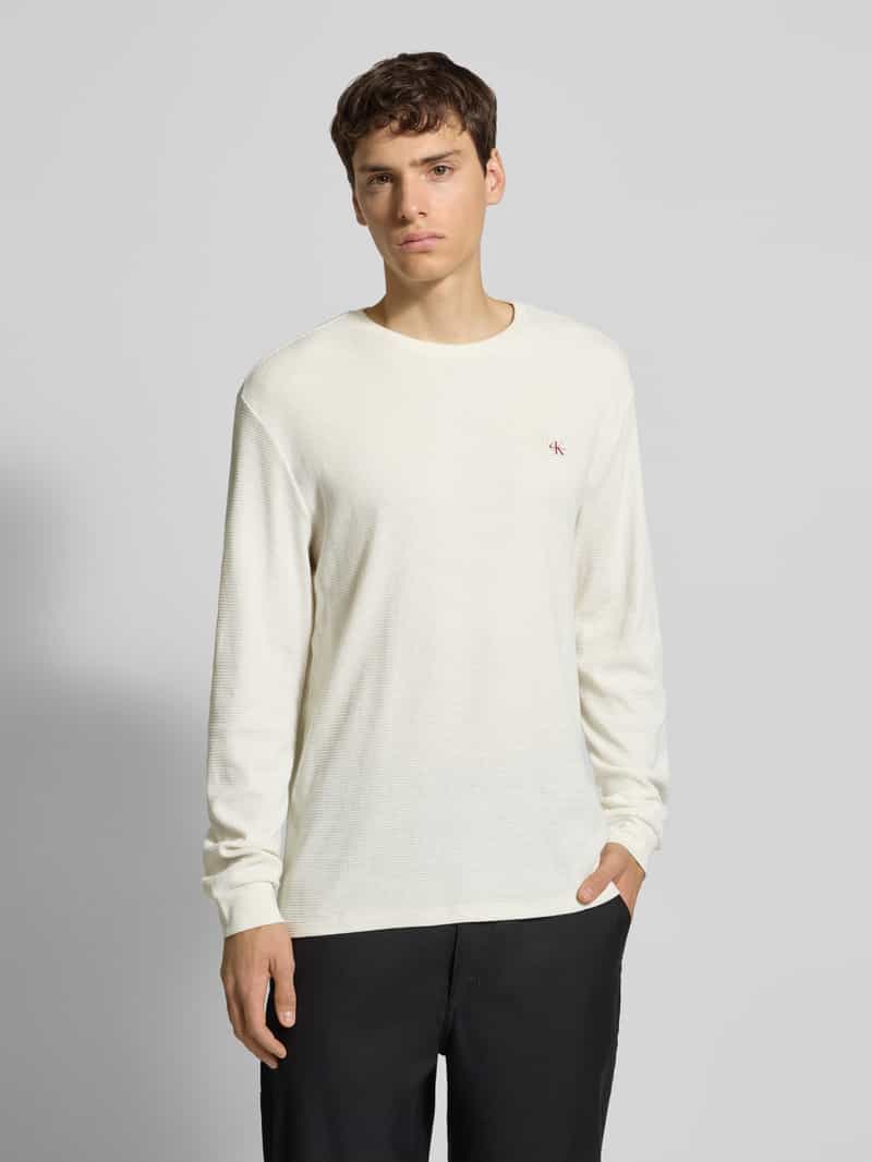 Calvin Klein Shirt met lange mouwen en labeldetail tofu, foto 4