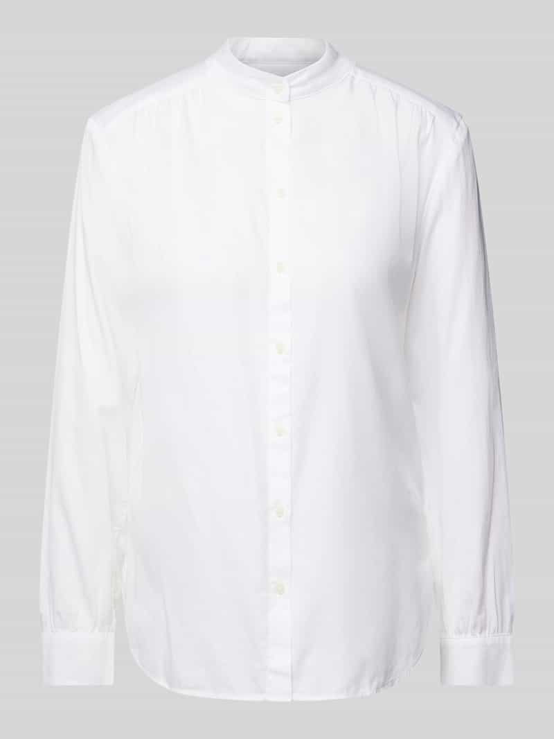 Marc O'Polo Relaxed fit blouse met opstaande kraag van zacht katoen-satijn