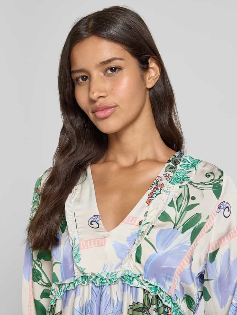 miss goodlife Knielange tuniekjurk van viscose met V-hals