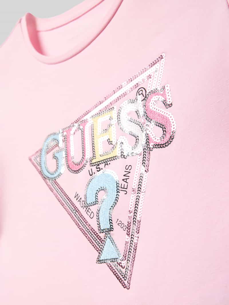 Guess Regular fit shirt met lange mouwen van katoenmix met logostitching