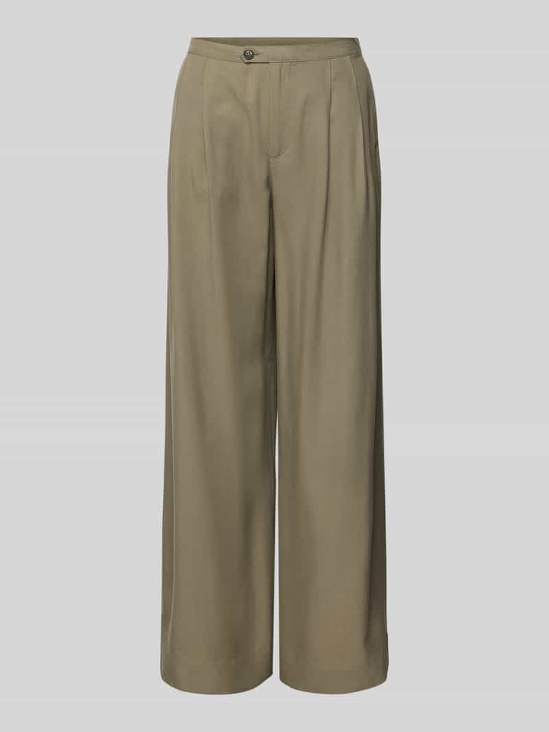 Selected Femme Wide leg bandplooibroek met steekzakken model 'NATUK'
