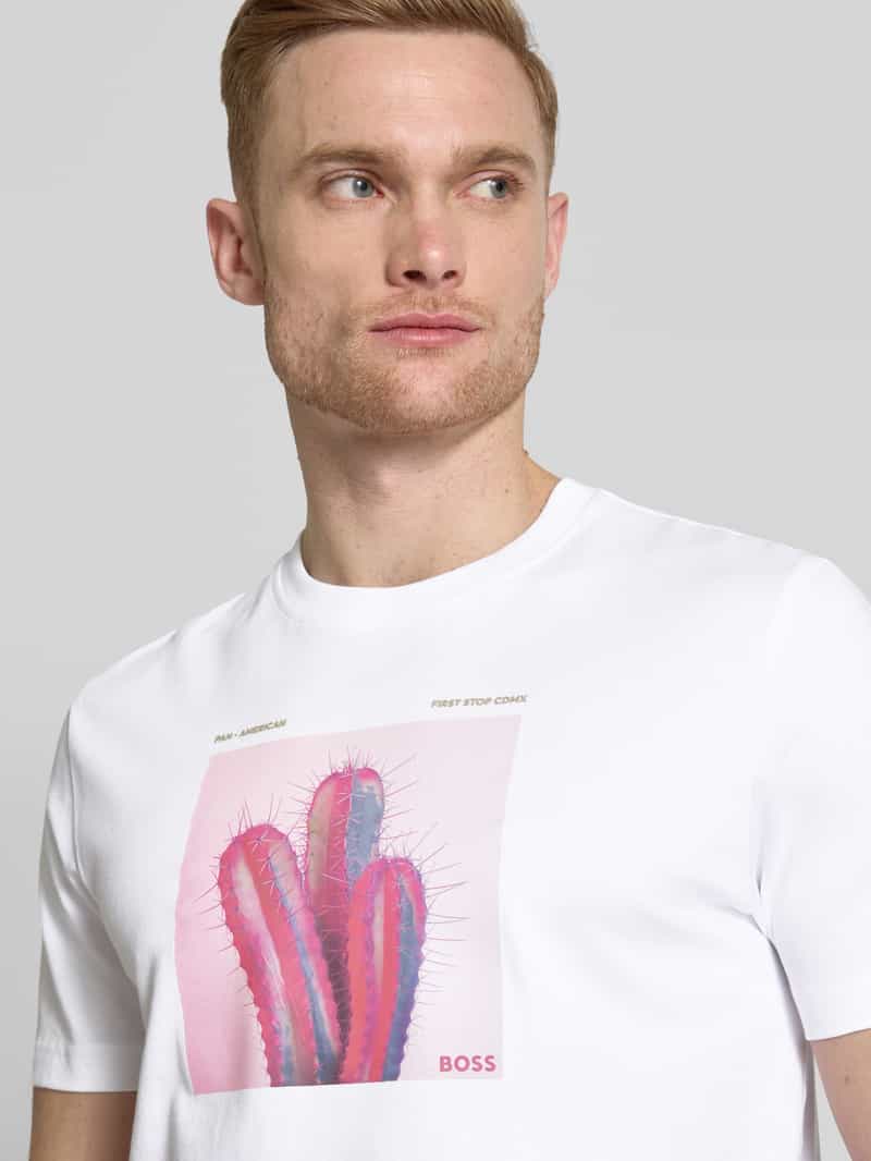 Boss Orange T-shirt met labelprint model 'mextour'