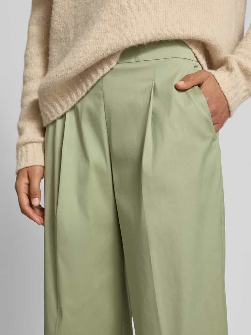 Windsor Broek met wijde pijpen en persplooien