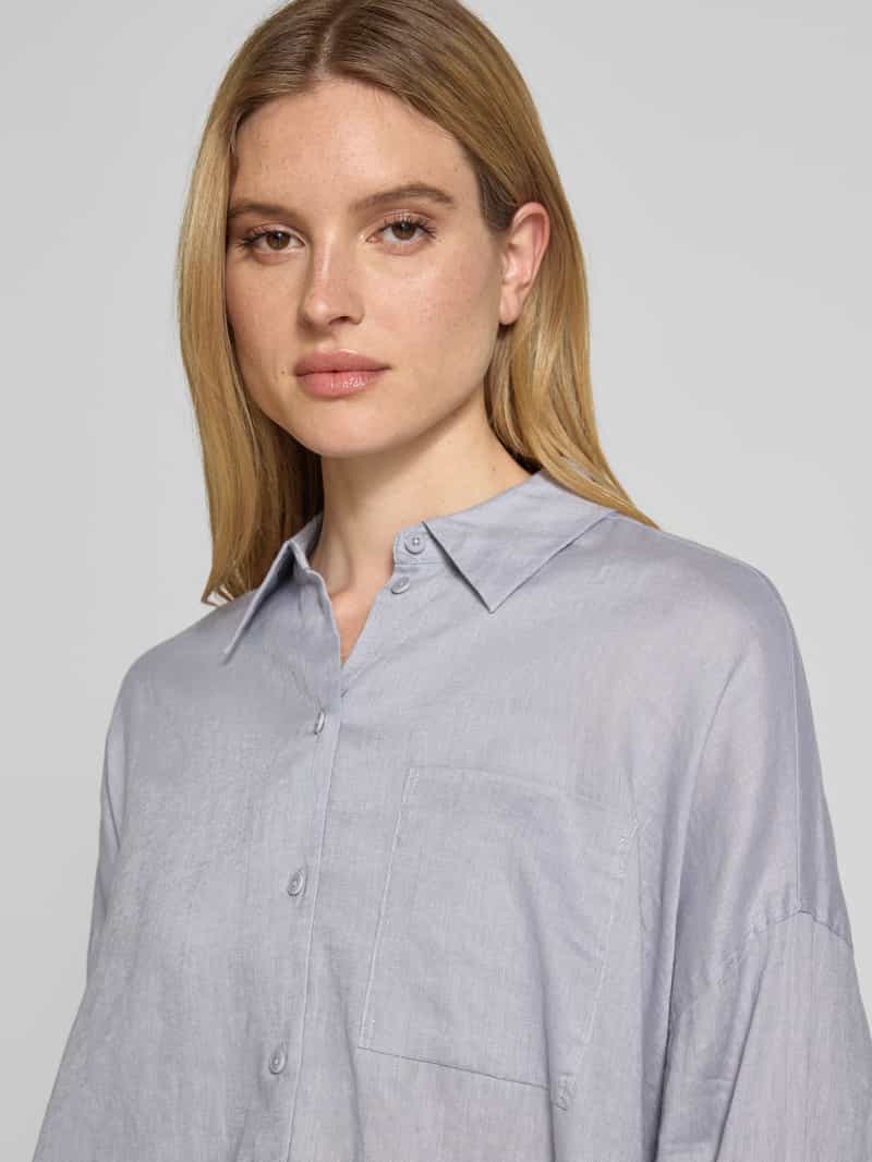 drykorn Relaxed fit linnen blouse met borstzak model 'NAMIDA'