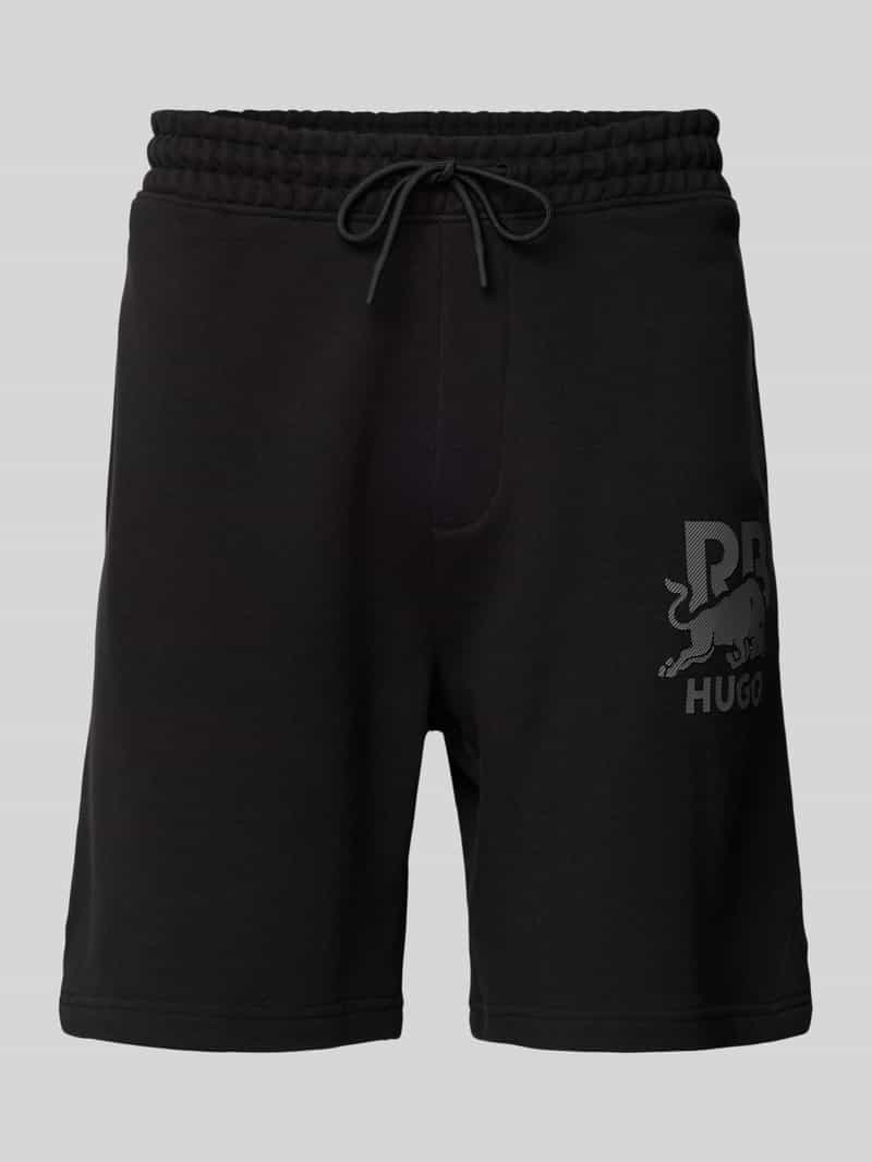 Sweatpants met labelprint, model 'DESWICK'