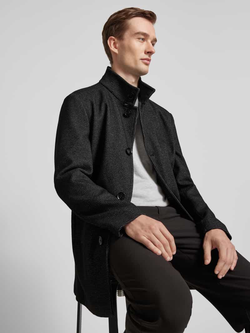 Strellson Regular fit lange jas met opstaande kraag van een stijlvolle wolmix model 'Finchley 2 0'