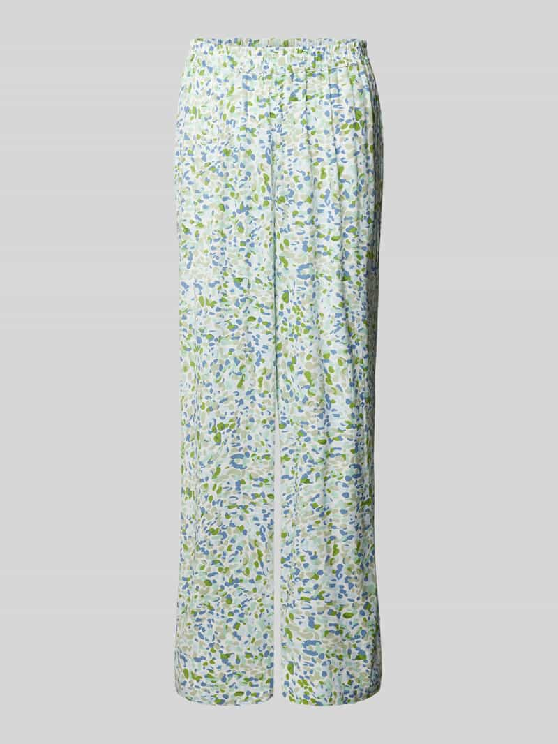 Vila Wide leg stoffen broek met all-over print model 'POVA'