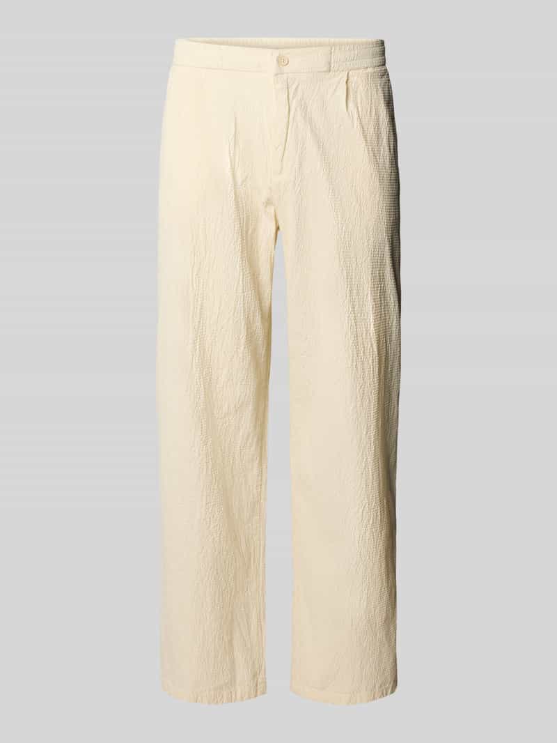 Straight fit stoffen broek van katoenmix