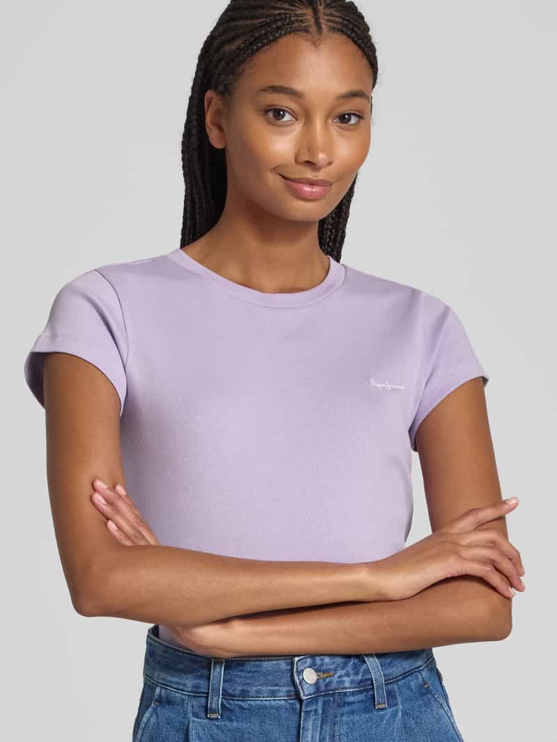 Pepe Jeans Regular fit T-shirt van mix van katoen en elastaan