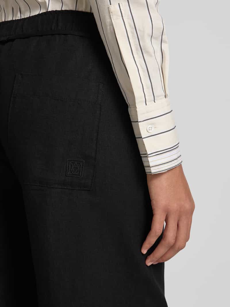 MAC Straight leg linnen broek met strikceintuur model 'Chiara'