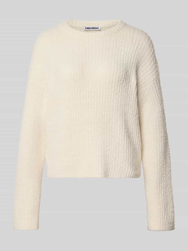 relaxed fit gebreide trui met elastische boorden
