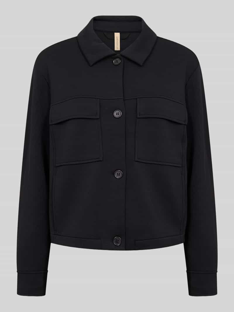 Soyaconcept Regular fit cardigan van modalmix met klassieke kraag