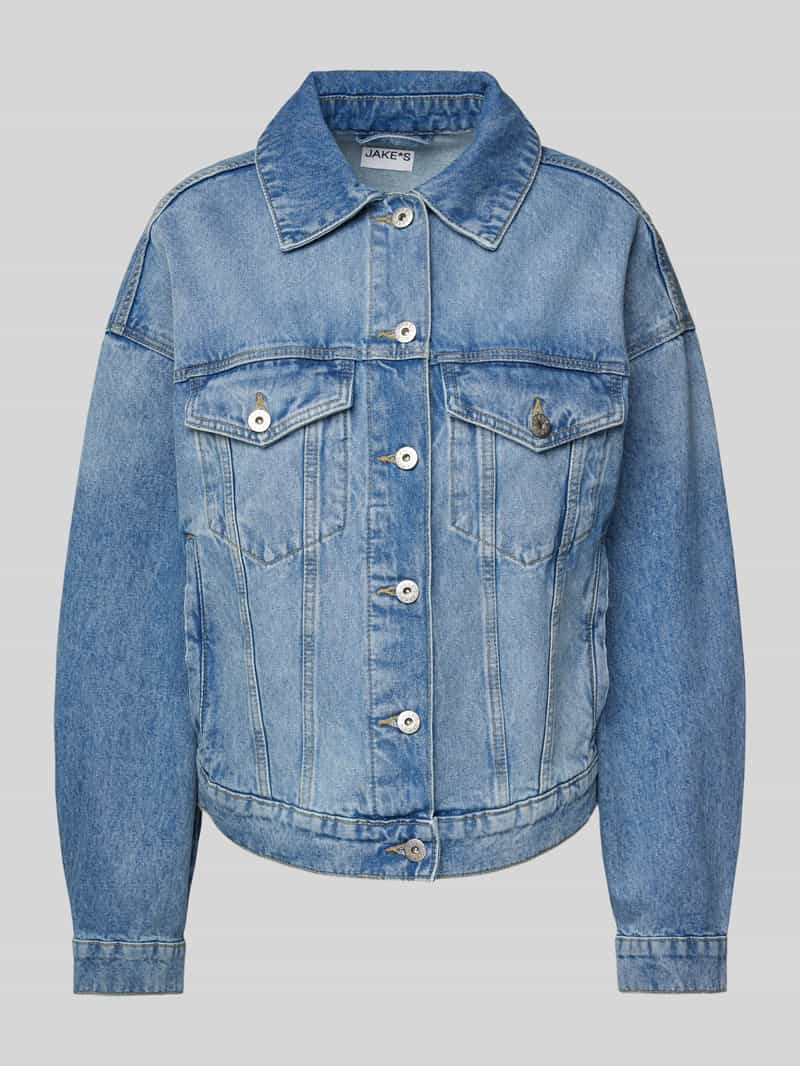 Jake*s Casual Jeansjack met klepzakken