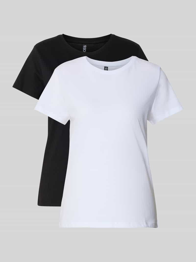 Pieces Regular fit T-shirtset van katoenmix model 'AMIRA'