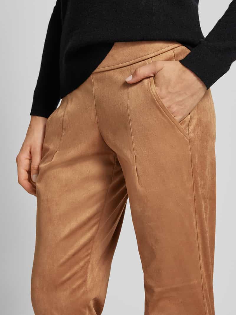 RAFFAELLO ROSSI Slim fit broek in wildleerlook model 'CANDICE'