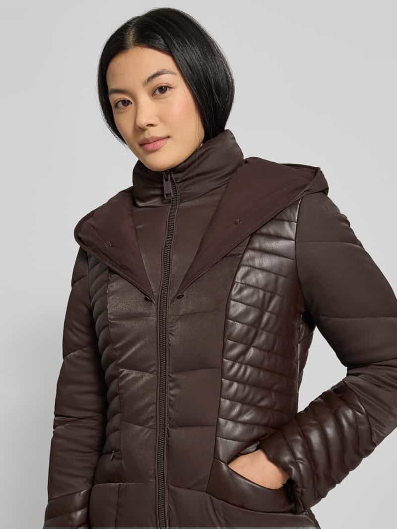 Guess Regular fit gewatteerde lange jas met tweewegsritssluiting model 'Oxana'