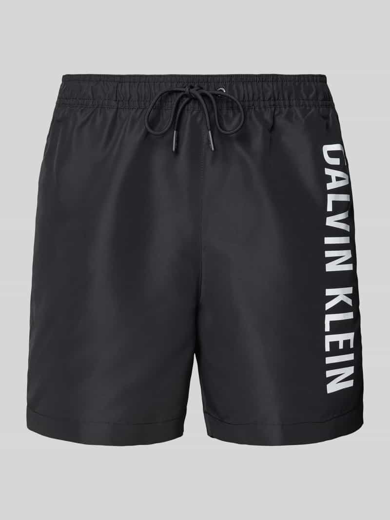 Calvin Klein Underwear Regular fit korte zwembroek met labelprint