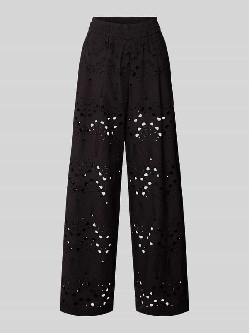 Gestuz High waist broek met broderie anglaise model 'baylor'