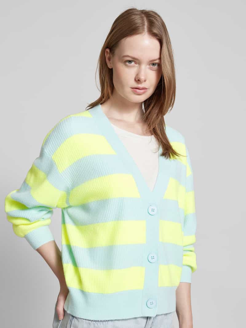 American vintage Oversized gebreid jack in een combinatie van linnen en kasjmier