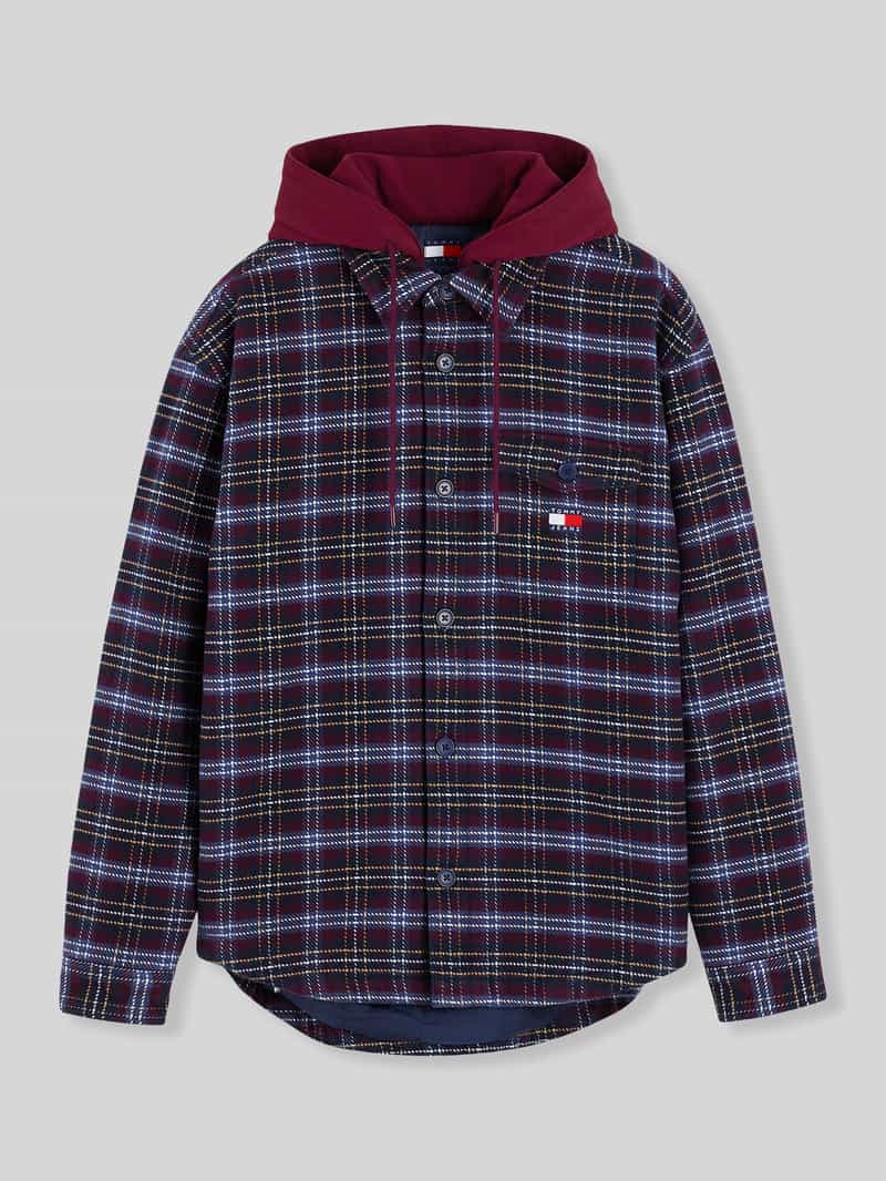 Hemdjack met regular fit van katoenmix