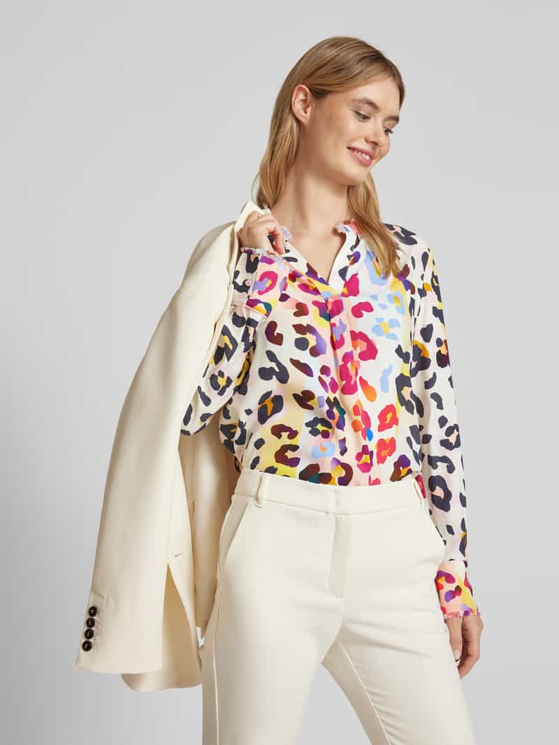 herzensangelegenheit Regular fit zijden blouse met tuniekkraag