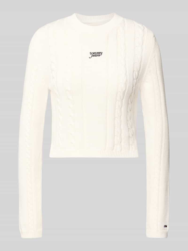 Slim fit gebreide pullover van puur katoen
