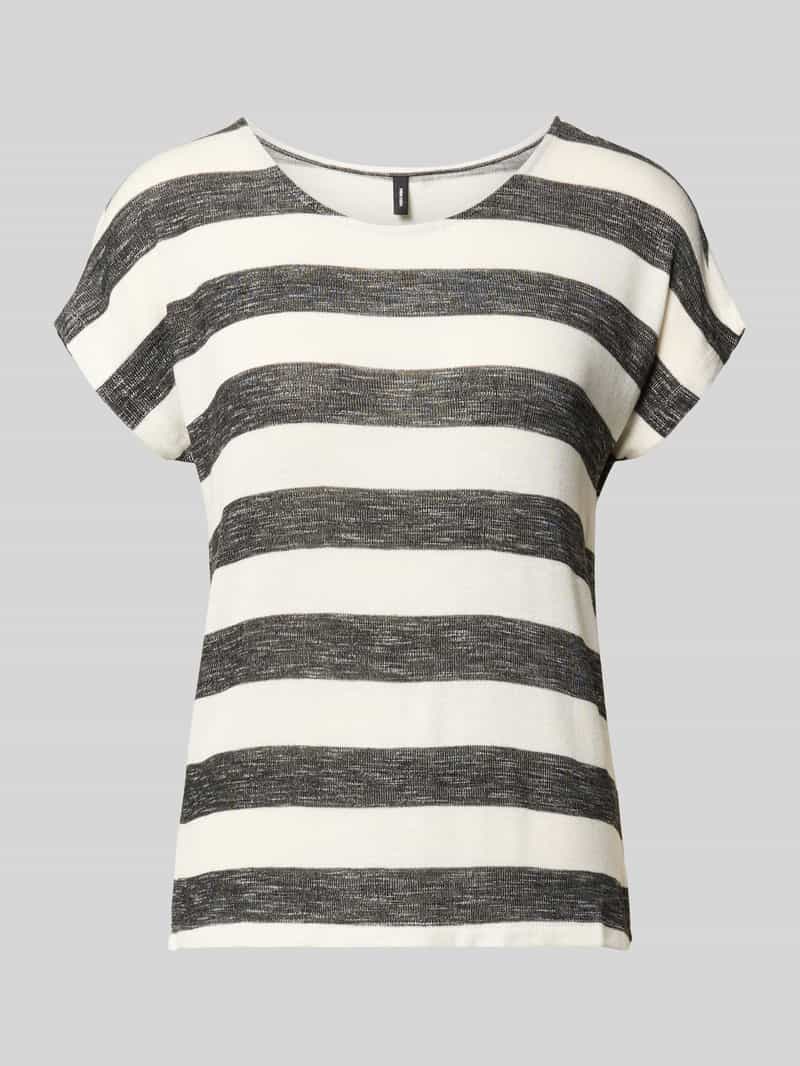 Regular fit T-shirt van viscosemix model 'WIDE STRIPE'