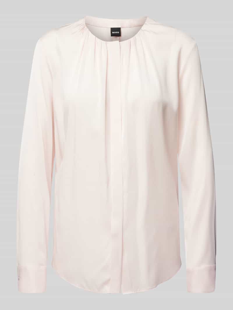 Boss Regular fit zijden blouse met plooien model 'Banorah'