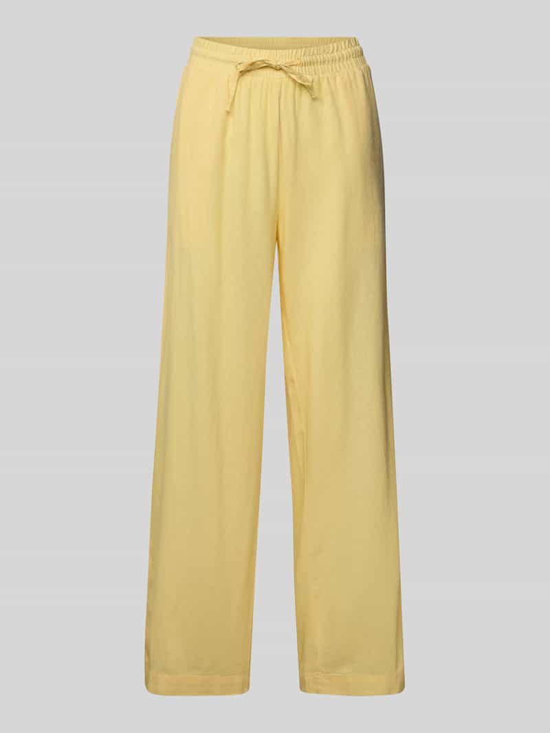 FREE QUENT Straight leg linnen broek met steekzakken model 'Lavea'