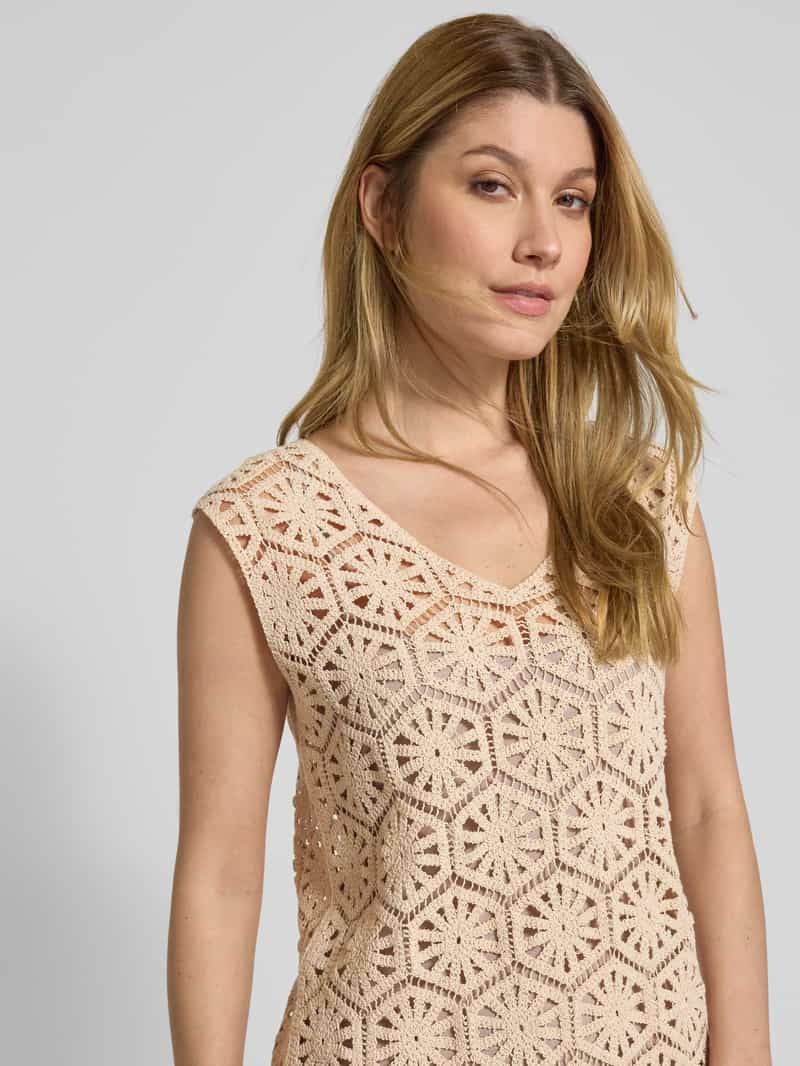 s.Oliver BLACK LABEL Relaxed fit knielange jurk van gehaakt kant