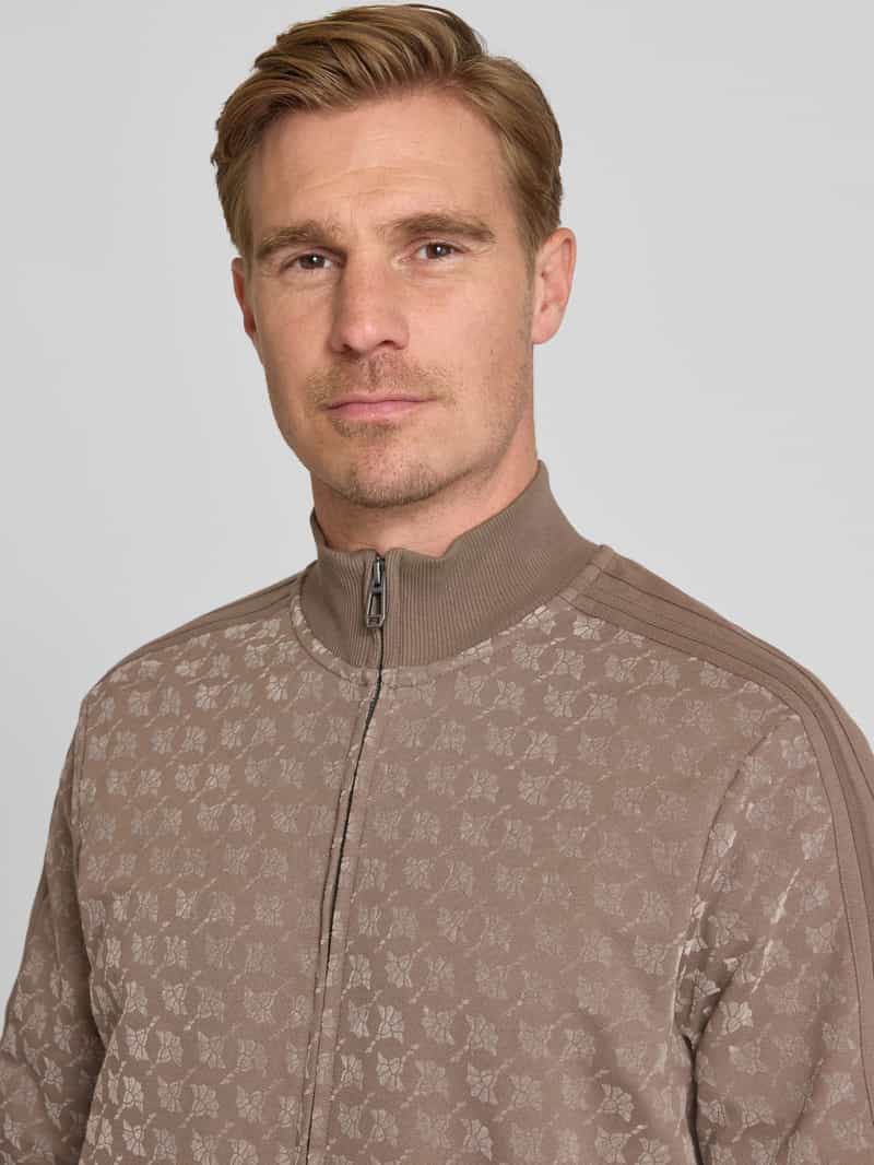 JOOP! Collection Sweatjack met labeldetail en opstaande kraag