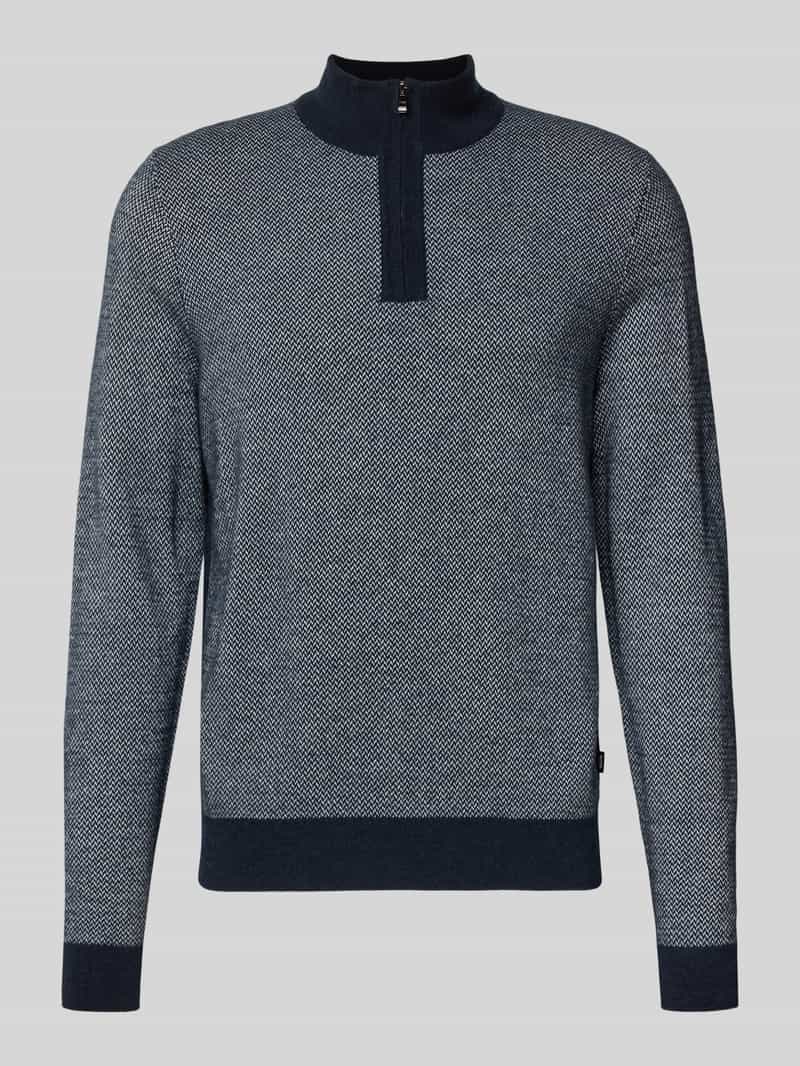 Boss Regular fit schipperstrui van een mix van scheerwol en katoen model 'HETTORE'