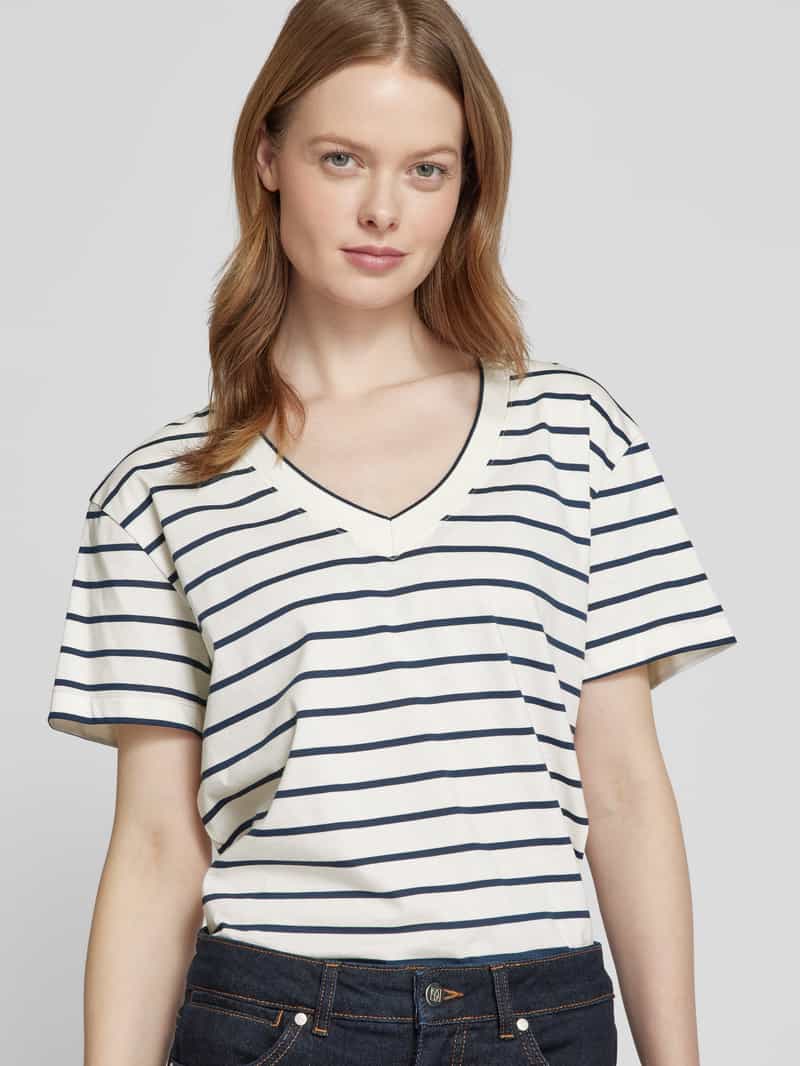 MOS MOSH T-shirt met V-hals model 'NANI'
