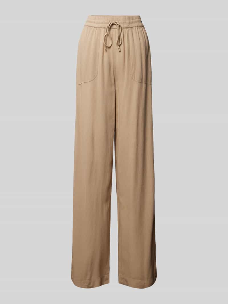 Kaffe Wide leg stoffen broek met opgestikte zakken model 'milia'