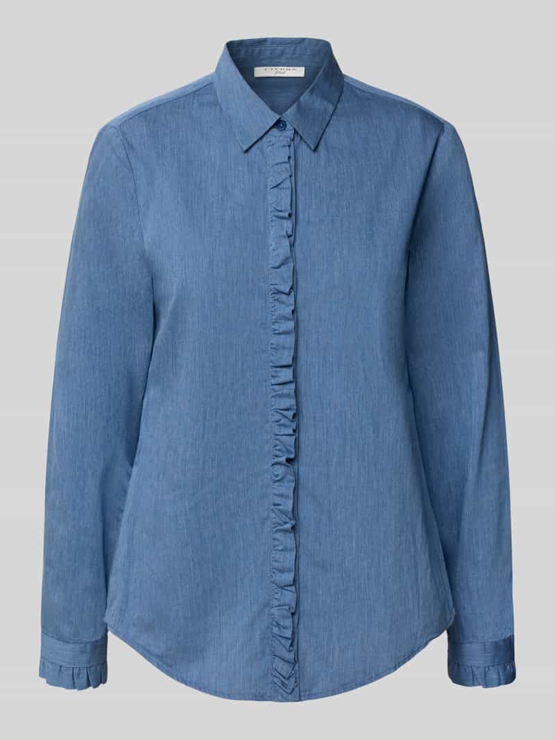 Eterna Relaxed fit overhemdblouse met ruches