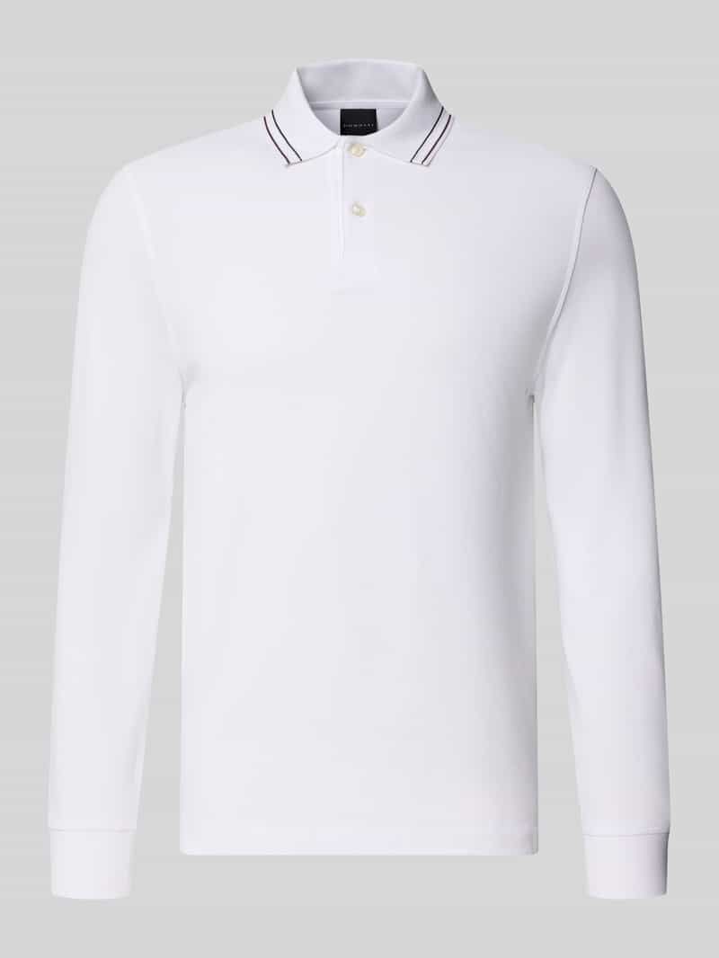 Bugatti Regular Fit poloshirt met lange mouw met knoopsluiting