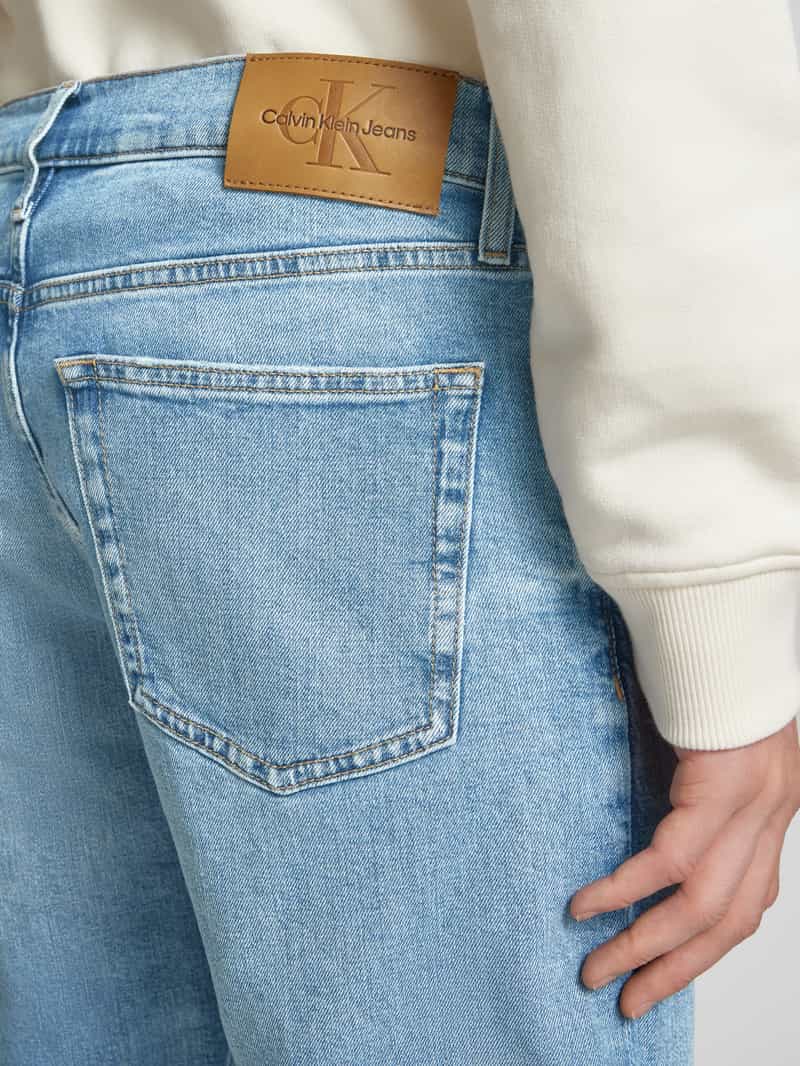 Calvin Klein Jeans Korte slim fit jeans met labeldetail