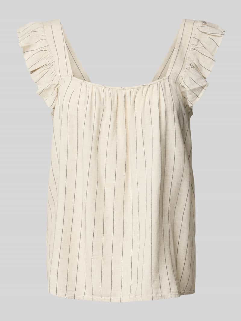 Pieces Relaxed fit top van een mix van viscose en linnen model 'PIA'