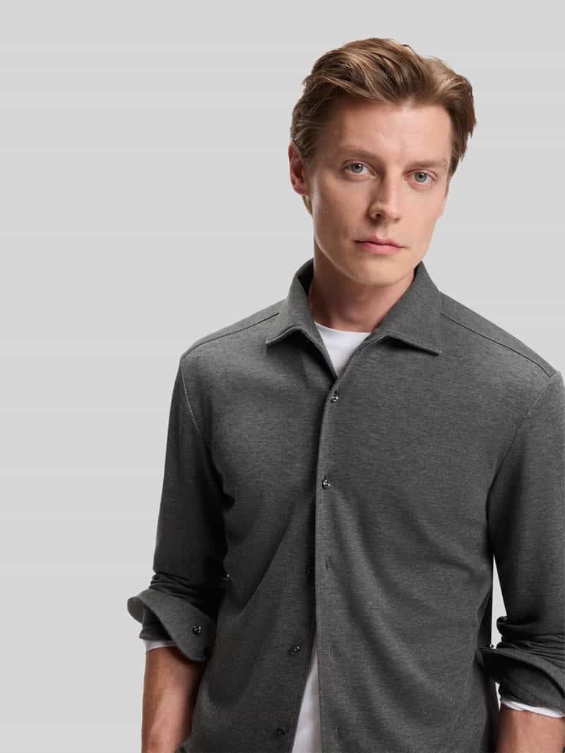 Boss Slim fit vrijetijdsoverhemd van katoenjersey model 'H-RUDY' BECKHAM x