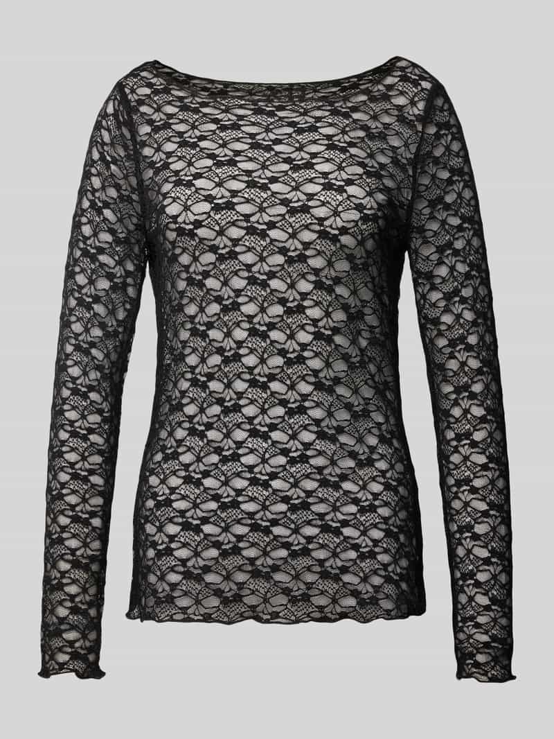 Ichi Shirt met lange mouwen in semi-transparant design model 'PERLA'