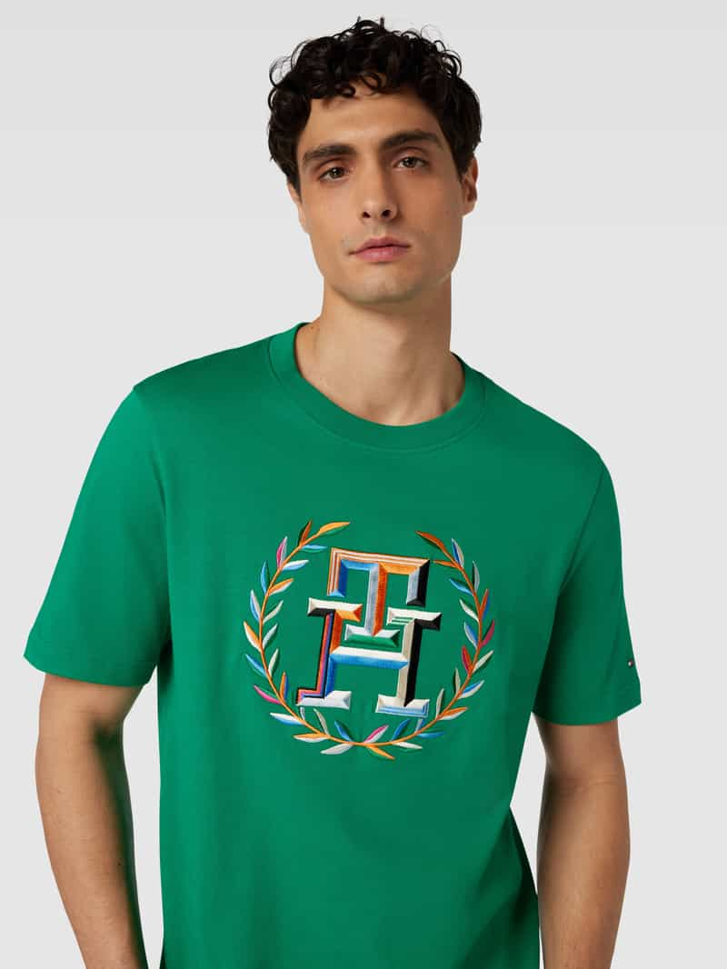 Tommy Hilfiger Regular fit T-shirt met labelstitching