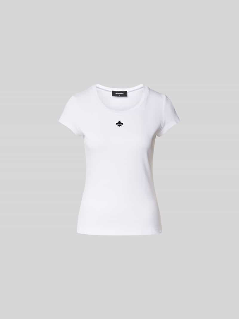 T-shirt met labeldetail