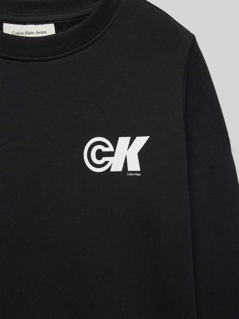 Calvin Klein Jeans Sweatshirt met labelprint en ronde hals