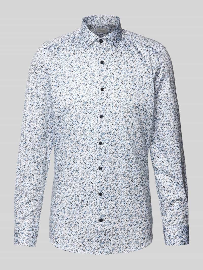 OLYMP Level Five Slim fit zakelijk overhemd met all-over motief