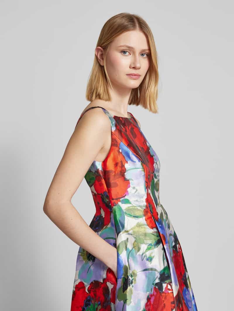 Adrianna Papell Knielange cocktailjurk met vierkante hals