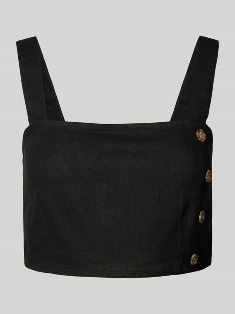 Crop top van linnen-viscosemix model 'CARO'