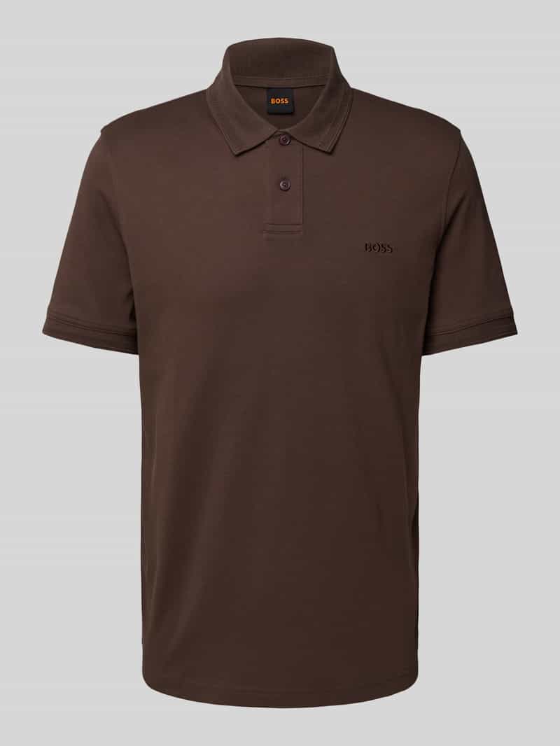 Boss Orange Regular fit poloshirt met labelstitching model 'Interlock'