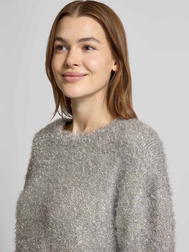 Ichi Oversized gebreide pullover met ronde hals model 'BLIZI'